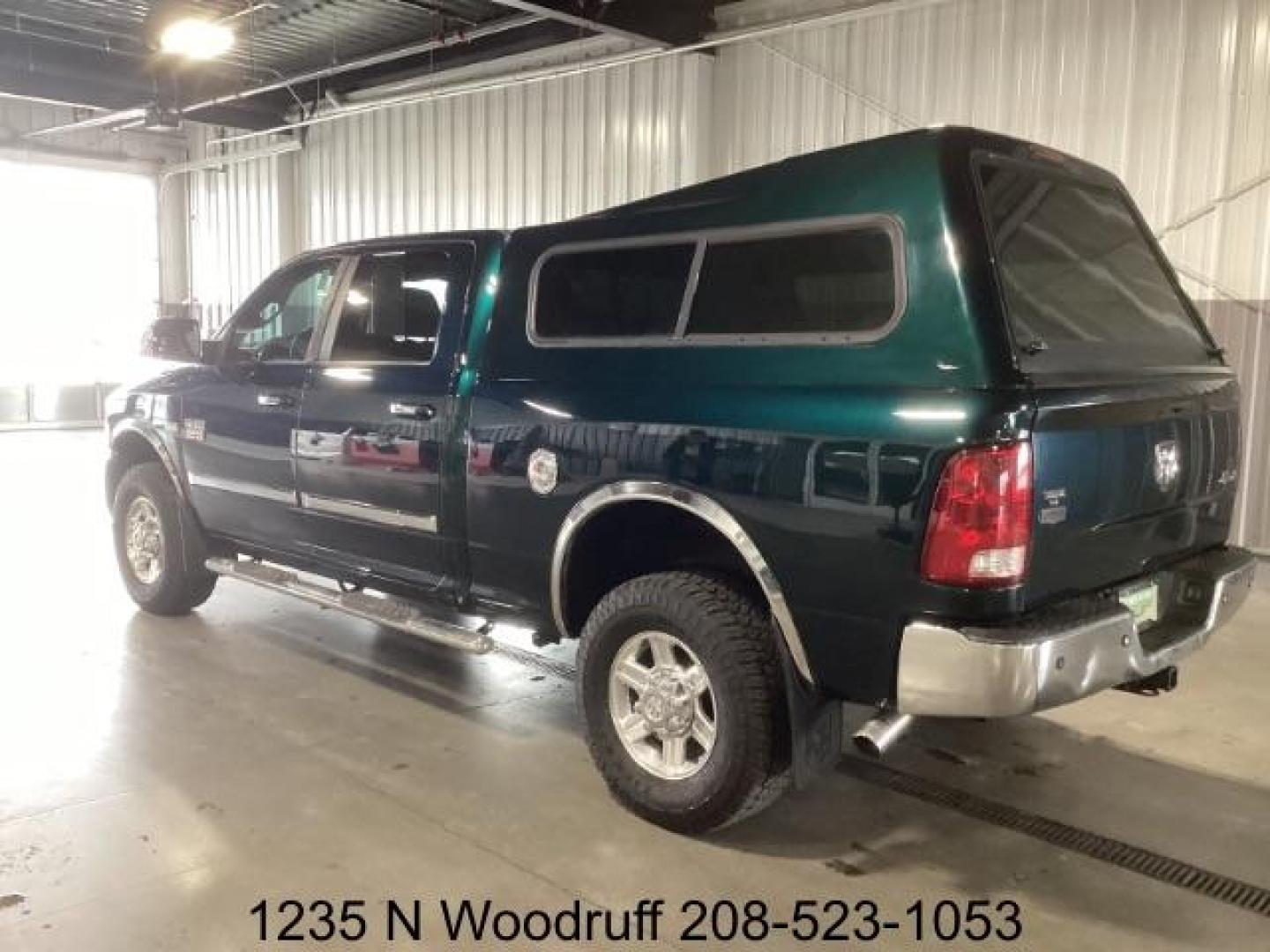 2011 GREEN /Dark Slate Leather Interior RAM 2500 Laramie Crew Cab SWB 4WD (3D7TT2CT8BG) with an 5.7L V8 OHV 16V engine, 5-Speed Automatic transmission, located at 1235 N Woodruff Ave., Idaho Falls, 83401, (208) 523-1053, 43.507172, -112.000488 - Photo#2