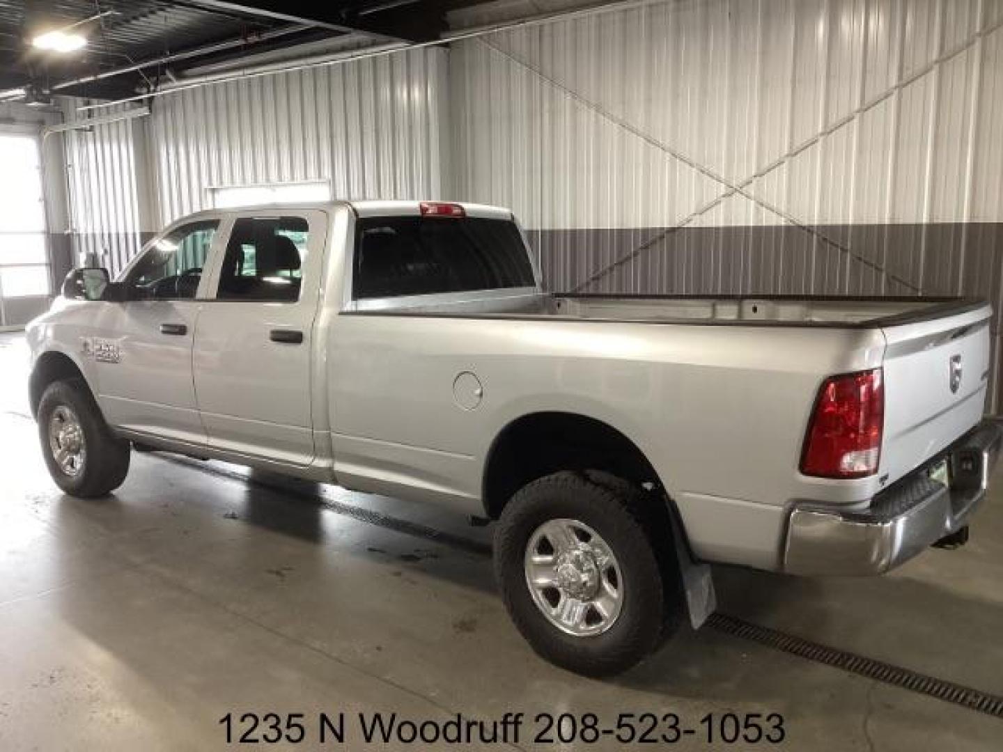 2018 SILVER /Black/Diesel Gray, cloth RAM 2500 Tradesman Crew Cab LWB 4WD (3C6UR5HL3JG) with an 6.7L L6 OHV 24V TURBO DIESEL engine, 6-Speed Automatic transmission, located at 1235 N Woodruff Ave., Idaho Falls, 83401, (208) 523-1053, 43.507172, -112.000488 - Photo#2