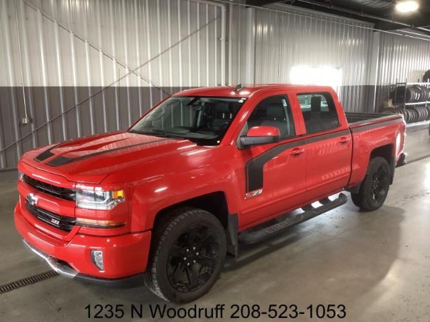 2018 Red Hot /Jet Black, leather Chevrolet Silverado 1500 LT Crew Cab 4WD (3GCUKREC2JG) with an 5.3L V8 OHV 16V engine, 6-Speed Automatic transmission, located at 1235 N Woodruff Ave., Idaho Falls, 83401, (208) 523-1053, 43.507172, -112.000488 - Photo#0